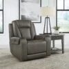 Card Player Smoke Power Recliner W/ Adjustable Headrest