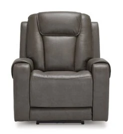 Card Player Smoke Power Recliner W/ Adjustable Headrest -Signature Design by Ashley 1180813 recliner 3