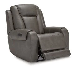 Card Player Smoke Power Recliner W/ Adjustable Headrest -Signature Design by Ashley 1180813 recliner 5