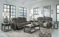 Card Player Smoke Power Reclining Living Room Set W/ Adjustable Headrests -Signature Design by Ashley 1180815 1180818 T646 set 1