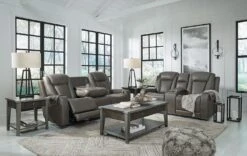 Card Player Smoke Power Reclining Living Room Set W/ Adjustable Headrests -Signature Design by Ashley 1180815 1180818 T646 set 2