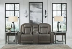 Card Player Smoke Power Reclining Living Room Set W/ Adjustable Headrests -Signature Design by Ashley 1180818 loveseat 2