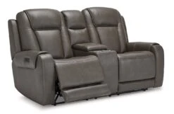 Card Player Smoke Power Reclining Living Room Set W/ Adjustable Headrests -Signature Design by Ashley 1180818 loveseat 5