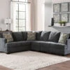 Ambrielle Gunmetal 3-Piece Left Sofa Sectional
