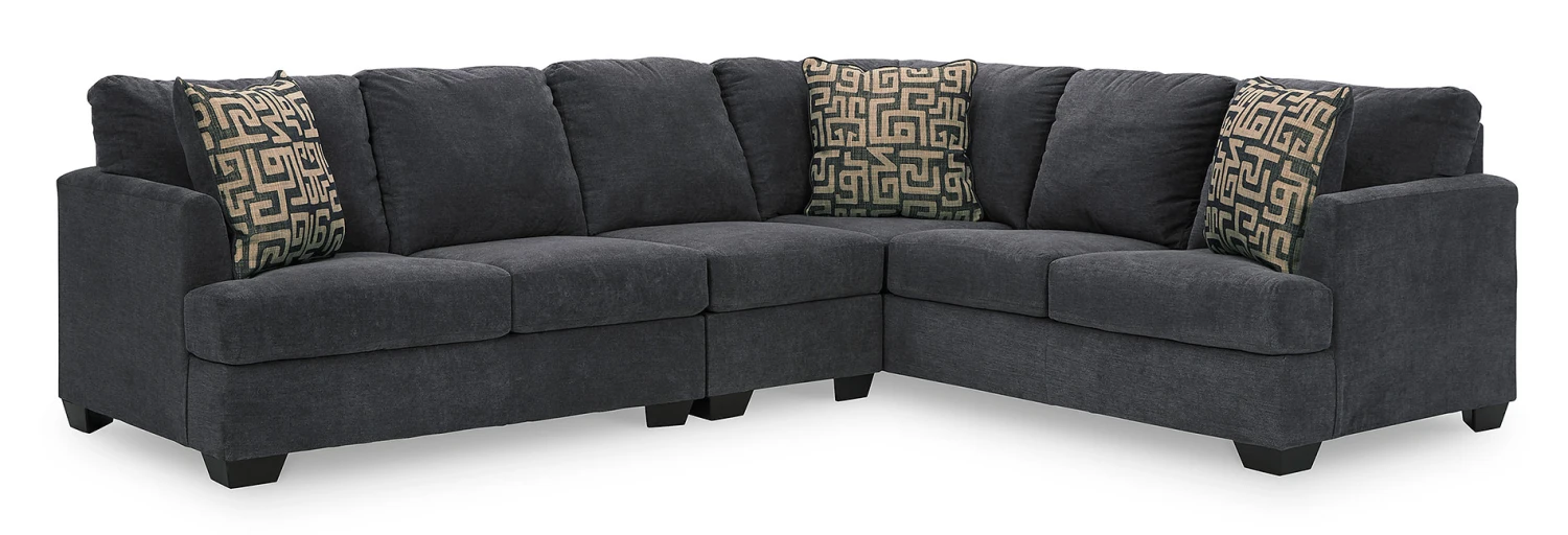 Ambrielle Gunmetal 3-Piece Right Sofa Sectional 2 Ambrielle Gunmetal 3-Piece Right Sofa Sectional - Image 2