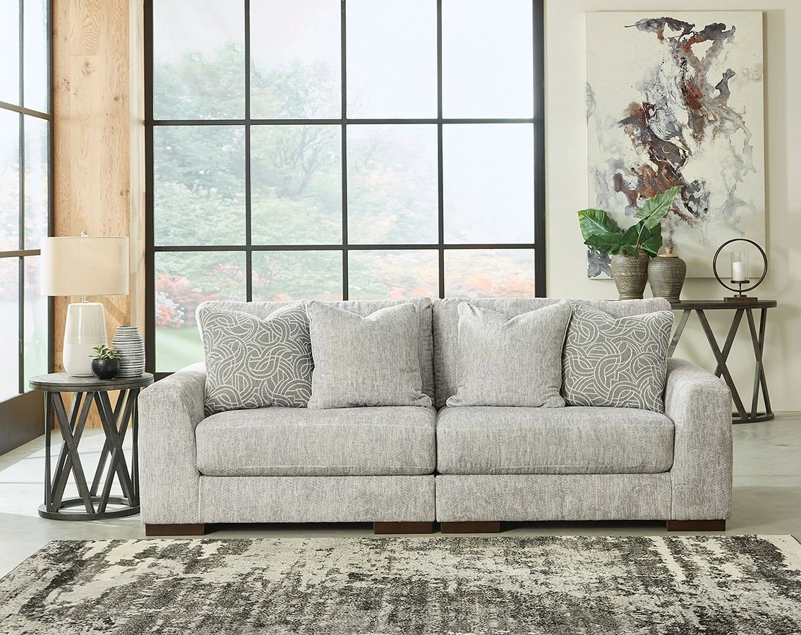 Regent Park Pewter Modular Loveseat 1 Regent Park Pewter Modular Loveseat