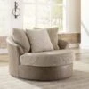 Keskin Sand Oversized Swivel Accent Chair