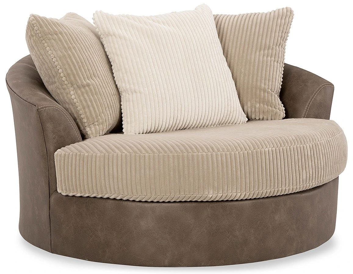 Keskin Sand Oversized Swivel Accent Chair 3 Keskin Sand Oversized Swivel Accent Chair - Image 3