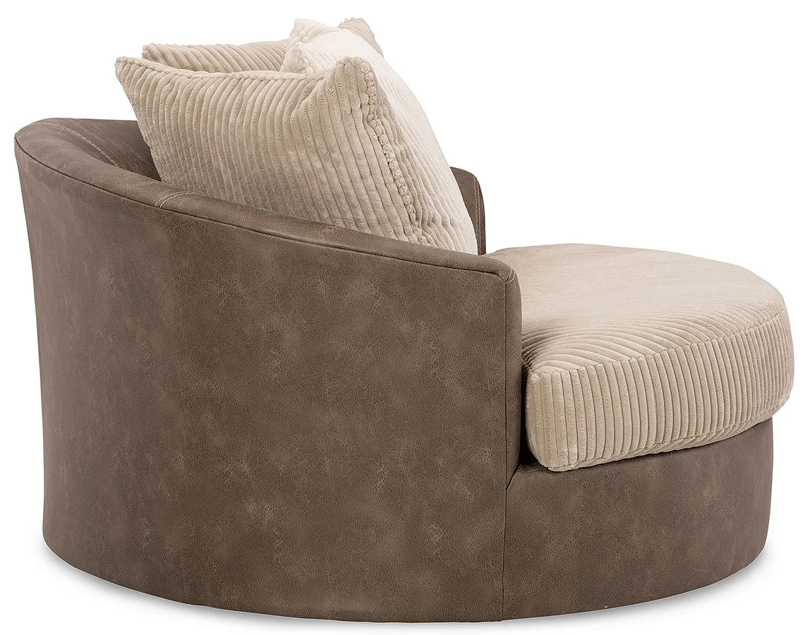 Keskin Sand Oversized Swivel Accent Chair 4 Keskin Sand Oversized Swivel Accent Chair - Image 4