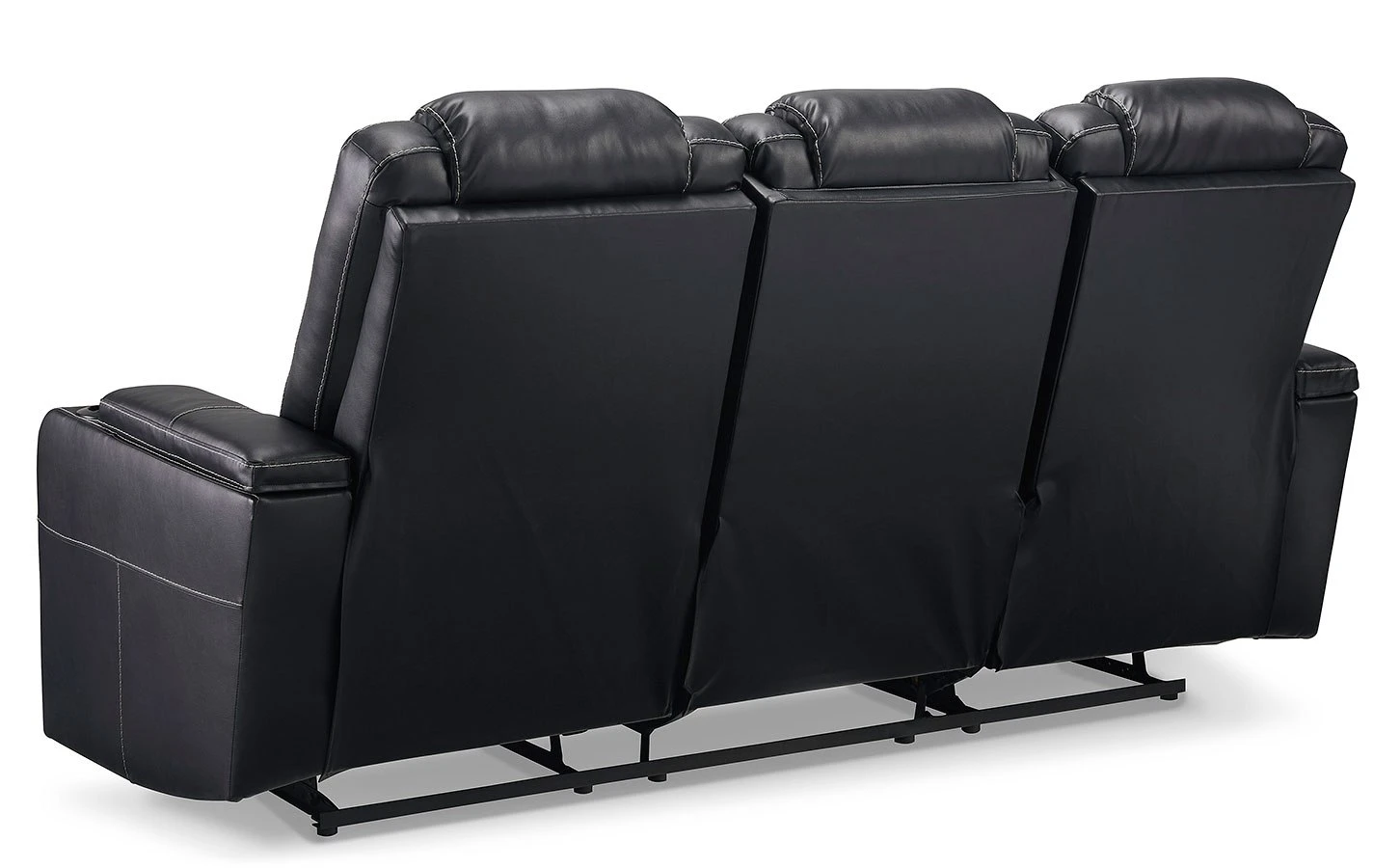 Center Point Black Reclining Sofa W/ Drop Down Table 5 Center Point Black Reclining Sofa W/ Drop Down Table - Image 5