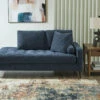 Bixler Navy Right Arm Facing Chaise