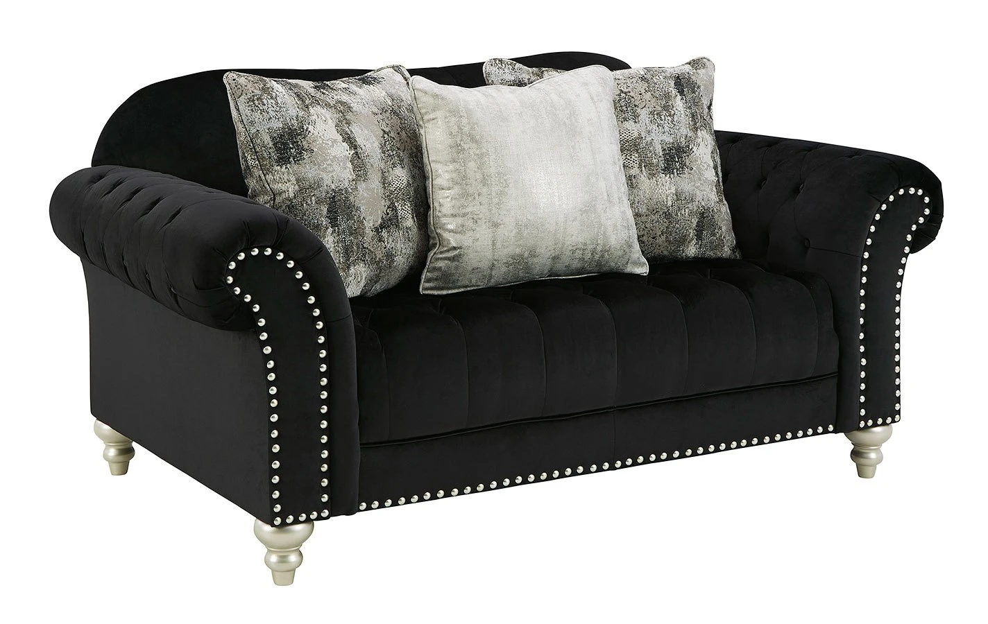 Harriotte Black Loveseat 3 Harriotte Black Loveseat - Image 3