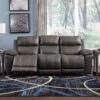 Erlangen Midnight Power Reclining Sofa W/ Adjustable Headrests