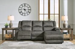 Benlocke Flannel Reclining Right Chaise Sofa