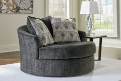 Biddeford Ebony Oversized Swivel Accent Chair