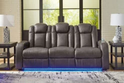 Fyne-Dyme Shadow Power Reclining Sofa W/ Adjustable Headrests