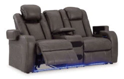 Fyne-Dyme Shadow Power Reclining Console Loveseat W/ Adjustable Headrests -Signature Design by Ashley 3660218 loveseat 7