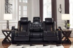 Party Time Midnight Power Reclining Sofa W/ Adjustable Headrests -Signature Design by Ashley 3700315 sofa 3
