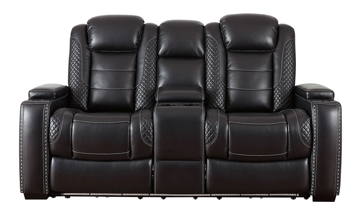 Party Time Midnight Power Reclining Console Loveseat W/ Adjustable Headrests 4 Party Time Midnight Power Reclining Console Loveseat W/ Adjustable Headrests - Image 4