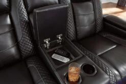 Party Time Midnight Power Reclining Console Loveseat W/ Adjustable Headrests 13 Party Time Midnight Power Reclining Console Loveseat W/ Adjustable Headrests -Signature Design by Ashley 3700318 loveseat 7