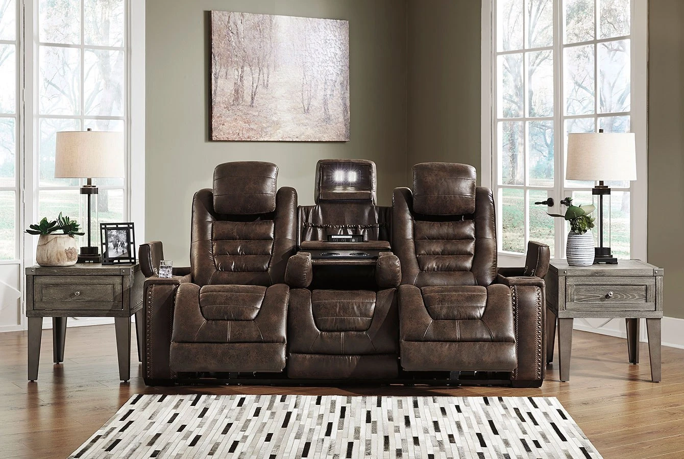 Game Zone Bark Power Reclining Sofa W/ Adjustable Headrests 2 Game Zone Bark Power Reclining Sofa W/ Adjustable Headrests - Image 2