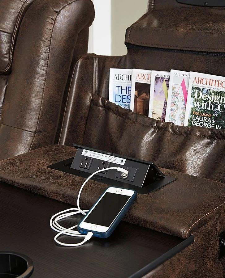 Game Zone Bark Power Reclining Sofa W/ Adjustable Headrests 7 Game Zone Bark Power Reclining Sofa W/ Adjustable Headrests - Image 7