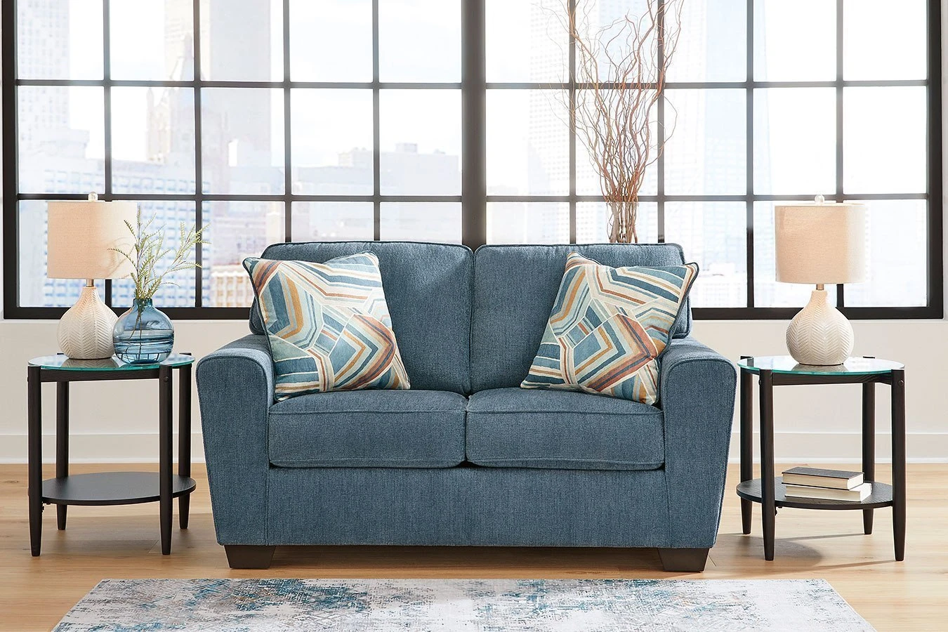 Cashton Blue Loveseat 1 Cashton Blue Loveseat