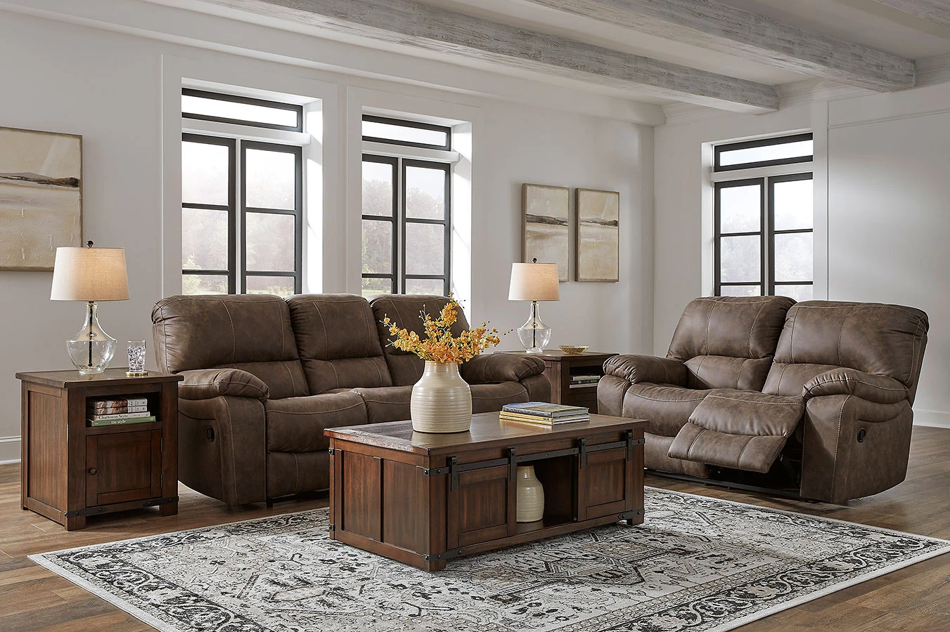 Kilmartin Chocolate Reclining Living Room Set 3 Kilmartin Chocolate Reclining Living Room Set - Image 3