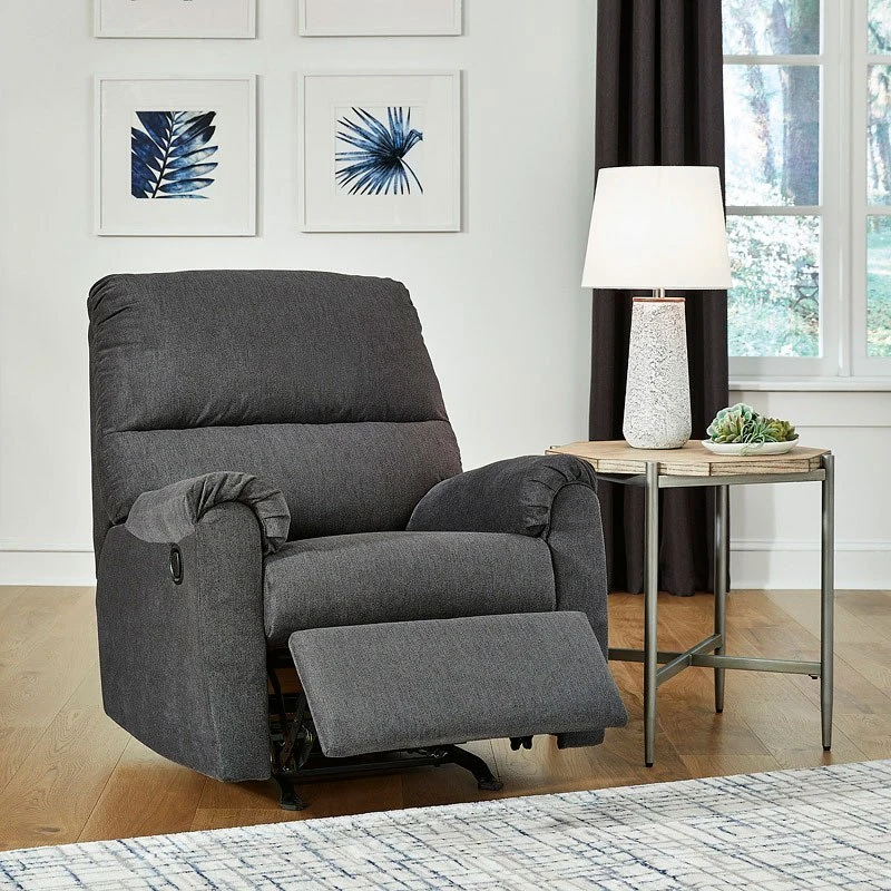 Miravel Gunmetal Rocker Recliner 2 Miravel Gunmetal Rocker Recliner - Image 2