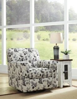 Abney Platinum Swivel Accent Chair