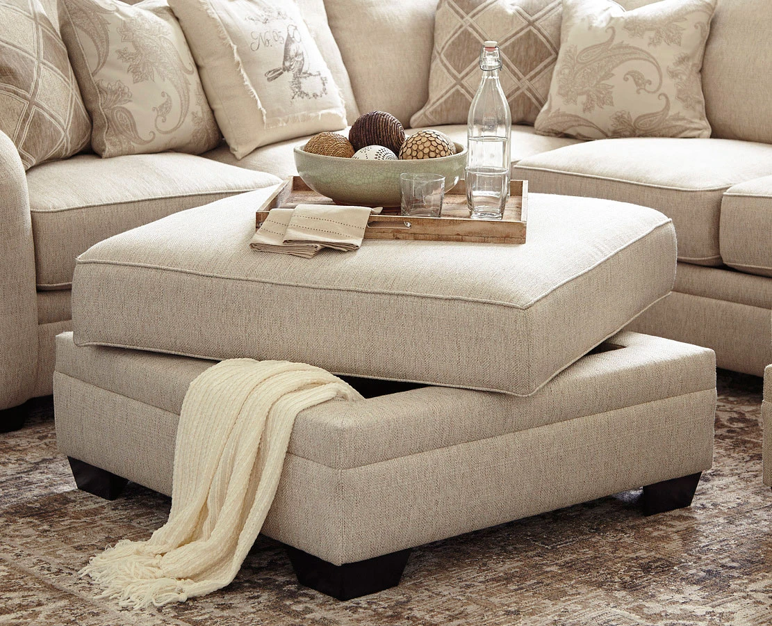 Luxora Bisque Ottoman W/ Storage 2 Luxora Bisque Ottoman W/ Storage - Image 2