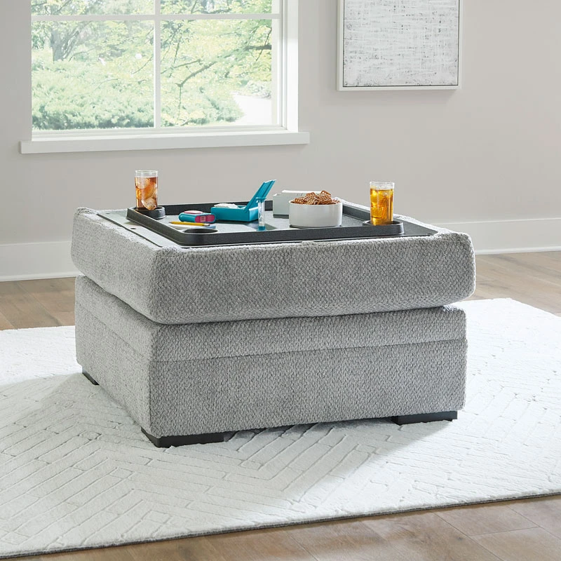 Casselbury Cement Ottoman W/ Storage 3 Casselbury Cement Ottoman W/ Storage - Image 3