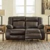 Denoron Chocolate Power Reclining Loveseat