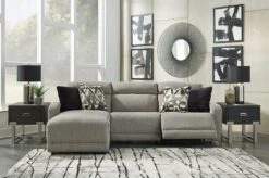 Colleyville Stone Small Power Left Chaise Sectional