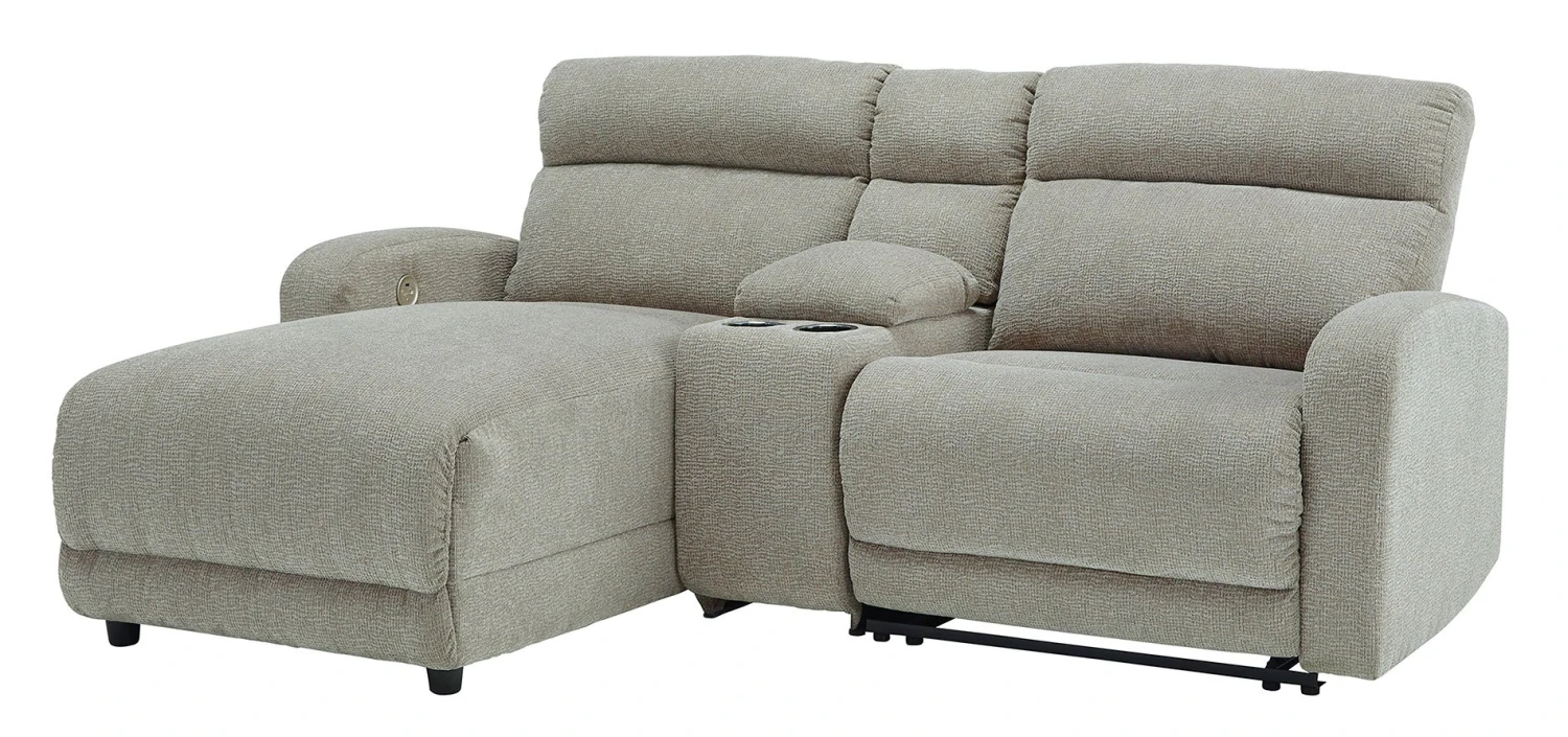 Colleyville Stone Small Power Left Chaise Sectional W/ Console 2 Colleyville Stone Small Power Left Chaise Sectional W/ Console - Image 2