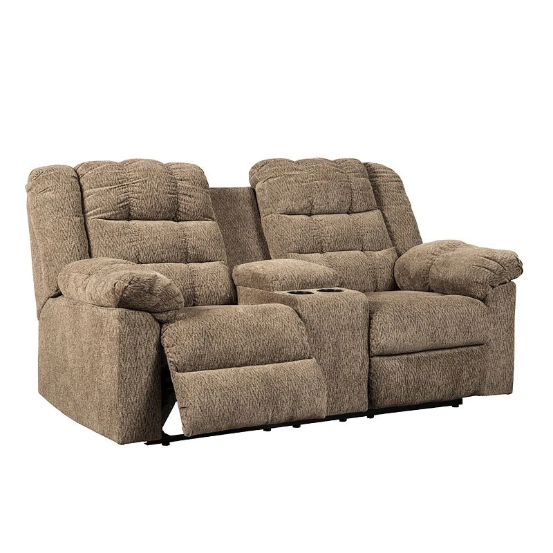 Workhorse Cocoa Reclining Loveseat W/ Console 3 Workhorse Cocoa Reclining Loveseat W/ Console - Image 3