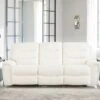 Warlin White Power Reclining Sofa W/ Adjustable Headrests