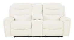 Warlin White Power Reclining Console Loveseat W/ Adjustable Headrests -Signature Design by Ashley 6110418 loveseat 4