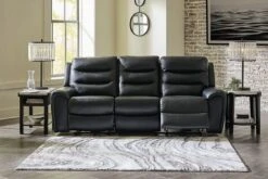 Warlin Black Power Reclining Sofa W/ Adjustable Headrests