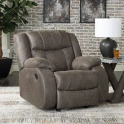 First Base Gunmetal Rocker Recliner