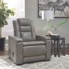 Boerna Gray Power Recliner W/ Wireless Charger And Bluetooth Speakers