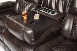Warnerton Chocolate Power Reclining Sofa W/ Adjustable Headrest -Signature Design by Ashley 7540715 sofa 5 1