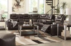 Warnerton Chocolate Power Reclining Sectional Set W/ Adjustable Headrests -Signature Design by Ashley 7540737 77 08 T364 set 2