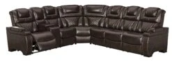 Warnerton Chocolate Power Reclining Sectional Set W/ Adjustable Headrests -Signature Design by Ashley 7540737 77 08 sectional 3
