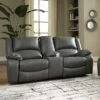 Calderwell Gray Reclining Loveseat W/ Console