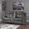 Jesolo Dark Gray Reclining Loveseat W/ Console