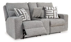 Biscoe Pewter Power Reclining Console Loveseat W/ Adjustable Headrests -Signature Design by Ashley 9050318 loveseat 5
