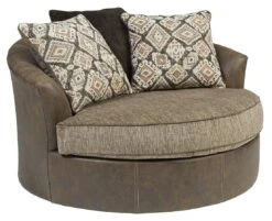 Abalone Chocolate Oversized Swivel Accent Chair