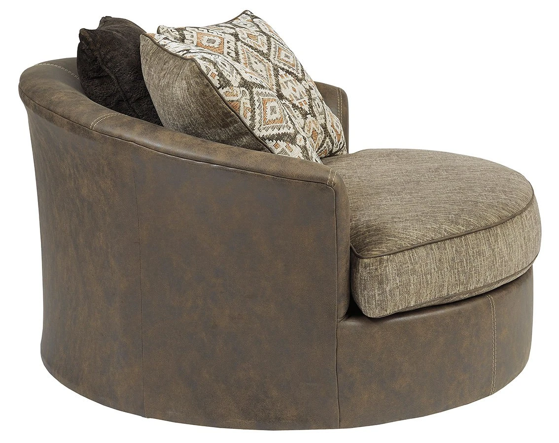 Abalone Chocolate Oversized Swivel Accent Chair 3 Abalone Chocolate Oversized Swivel Accent Chair - Image 3