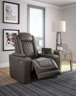 HyllMont Gray Power Reclining Living Room Set W/ Adjustable Headrests -Signature Design by Ashley 9300313 recliner 1
